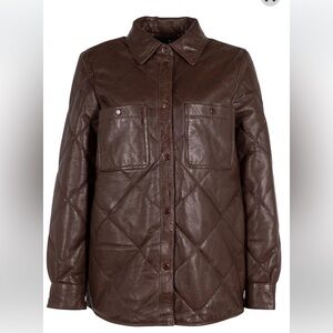 Mauritius Oliah Leather Quilted Shacket